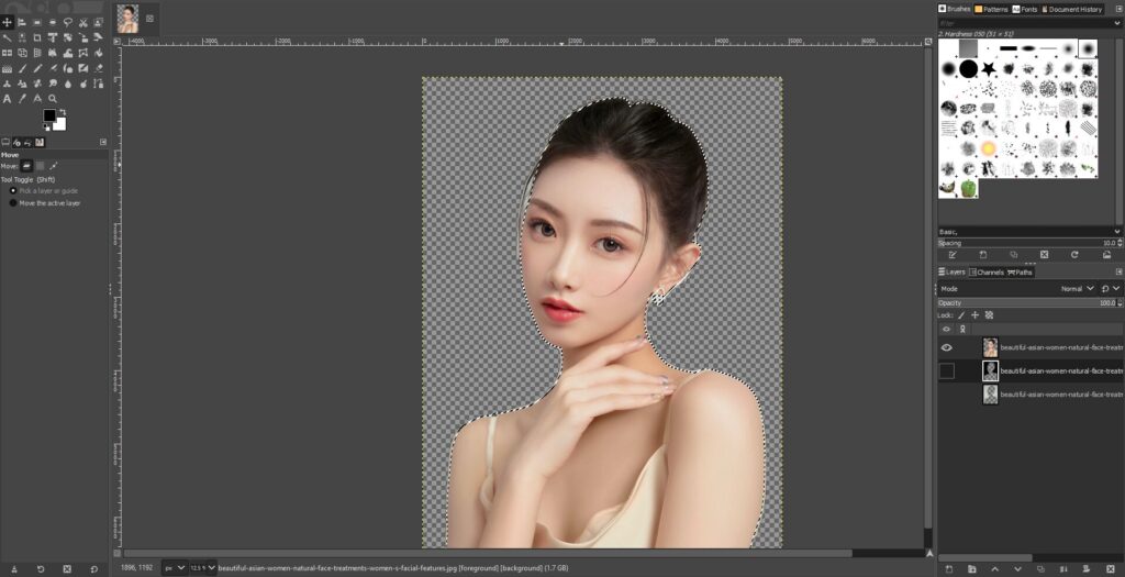 remove background in gimp using gimc plugin