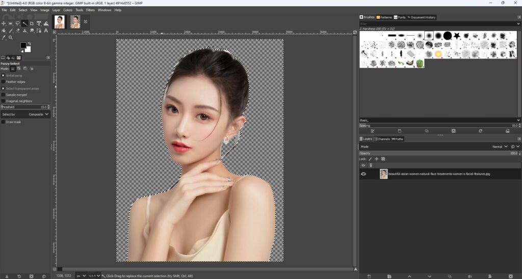deleted background fuzzy select tool