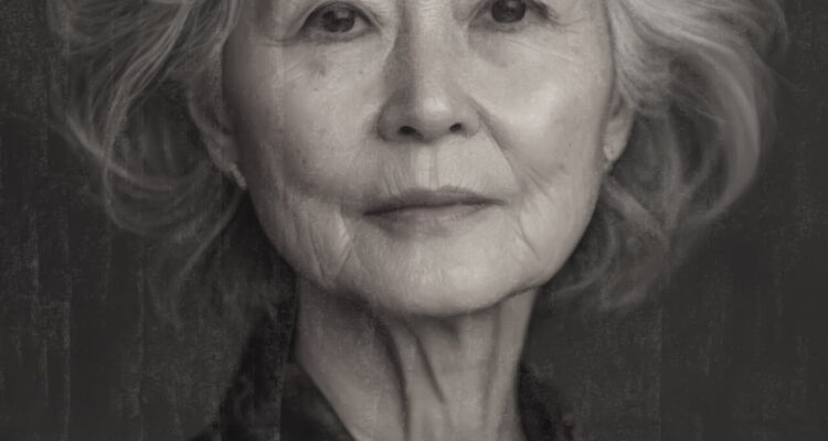 restored photo of old woman