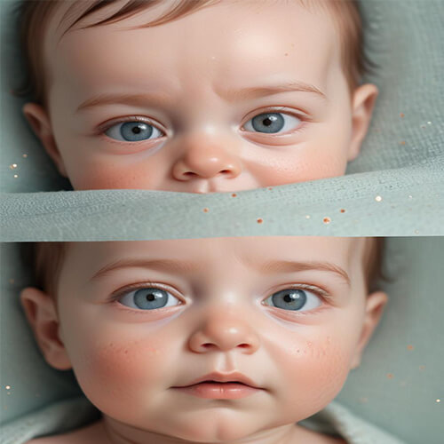 eyes, face retouching