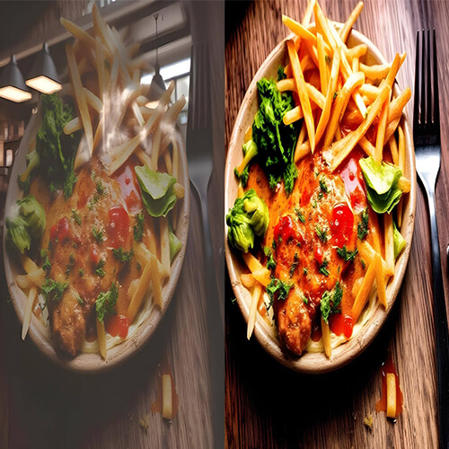 impact of photo editing, food presentation