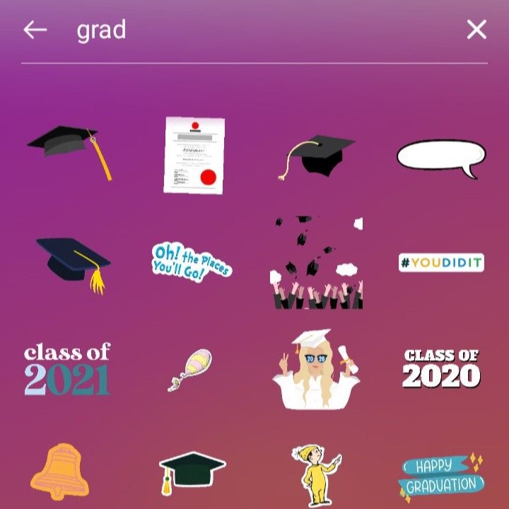 Add Graduation Stickers on Social Media