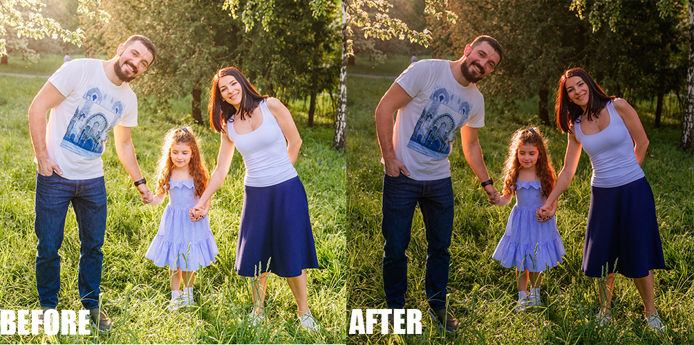 Family Before and After Template family photo enhancement
